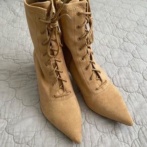 ASOS DESIGN Respect lace up kitten heel boots